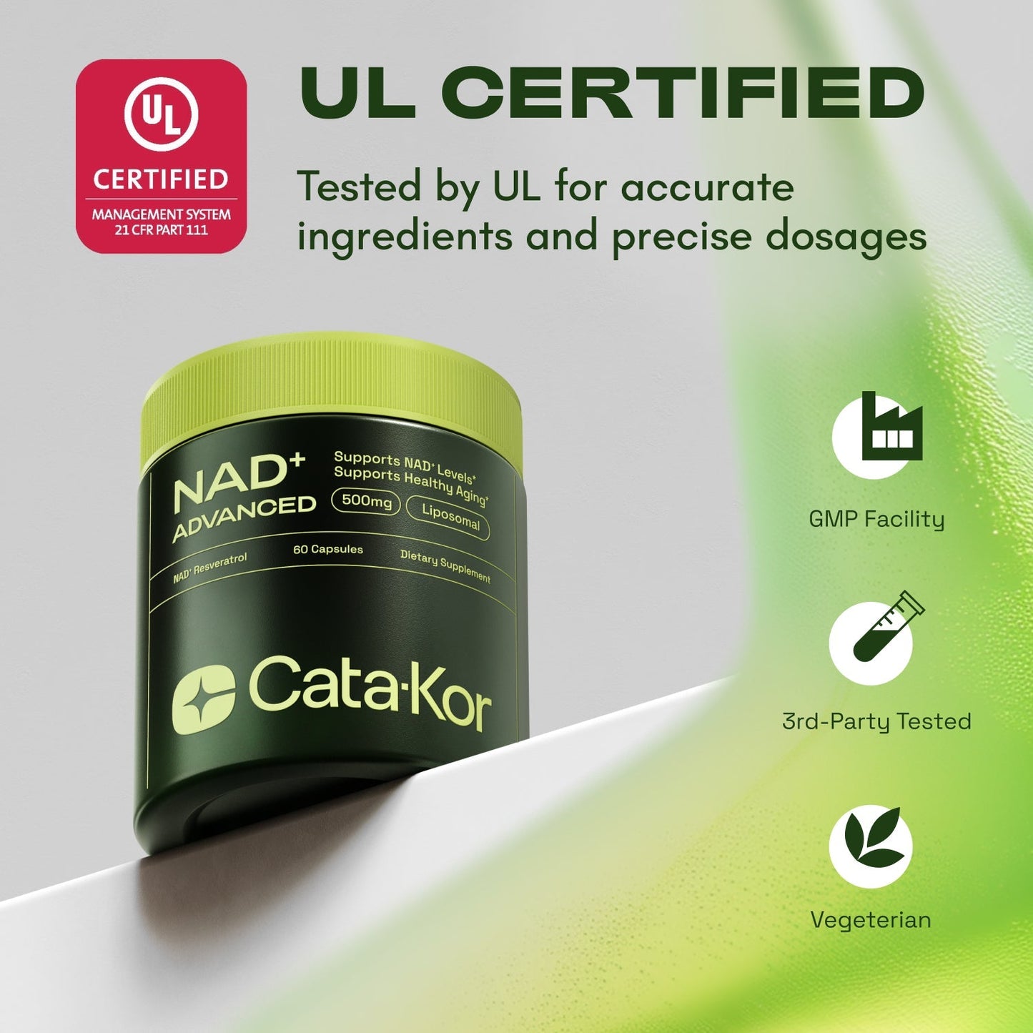 High Purity NAD Supplement for Anti-Aging, Energy Supplements, Focus
